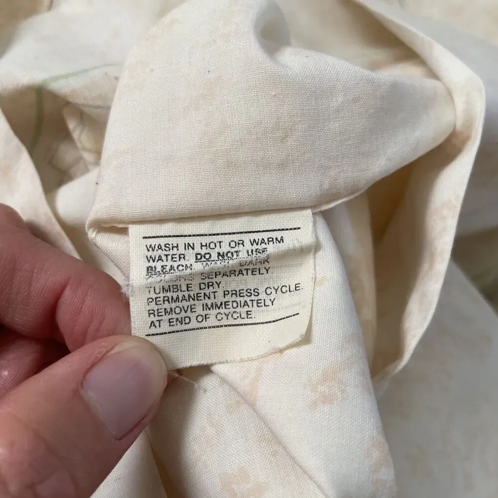 Vintage EUC JcPenney Mosaic Flowers Neutral Fine Combed Percale Pillowcase